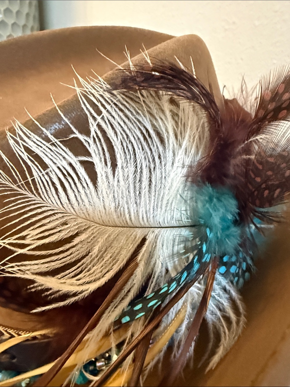 Handmade with love not perfection Western Cowboy Hat with Turquoise Bead M/L - Picture 8 of 8